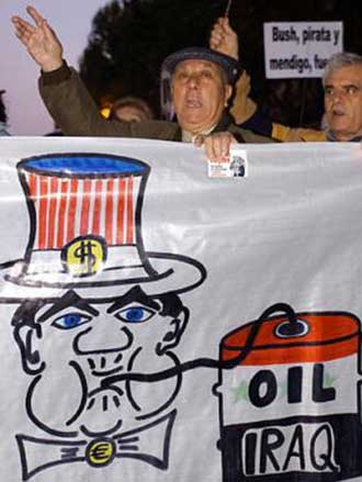 Anti-war protesters in Madrid