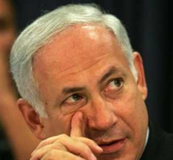 Israeli Parliament member Benjamin Netanyahu pauses during a press conference in Tel Aviv, Israel Tuesday Aug. 30, 2005. 