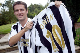 Owen displays his Number-10 jersey of New Castle