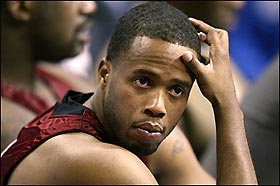 LeBron James will be counting upon Damon Jones, pictured May 2005, to provide a long-range shooting threat next season for the Cleveland Cavaliers, who signed the free agent guard to a four-year contract