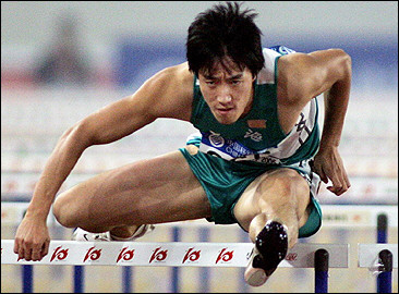 Olympic gold medallist Liu Xiang of China clears a hurdle on his way to victory in the final of the 110-meter hurdles at the 10th National Games of the People's Republic of China in Nanjing. Liu won in 13.10