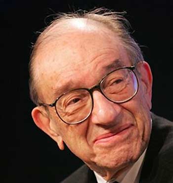 Alan Greenspan is seen in central London December 2, 2005.