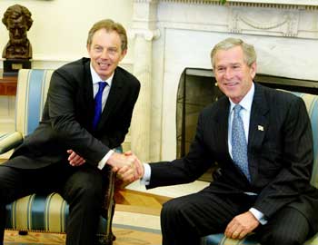 Bush, Blair affirm June 30 Iraq handover