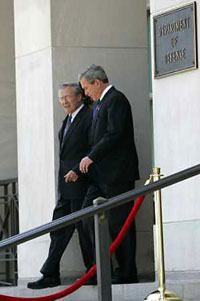 Bush's backing of Rumsfeld shocks and angers Arabs