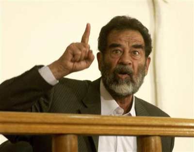 Saddam and his aids in court