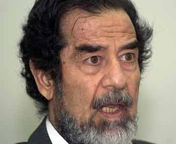 Saddam Hussein questioned