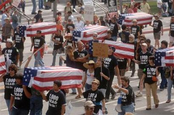 Anti-war protestors march in Washington