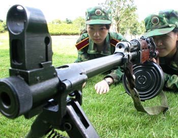 Paramilitary troops training