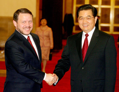 Hu Jintao meets Jordanian King