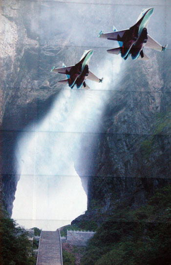 Russian stunt pilots to fly through cave in China