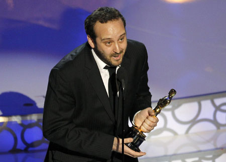 Nicolas Schmerkin accepts the award for best animated short film