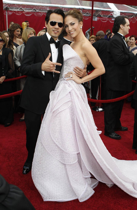 Jennifer Lopez and her husband at the 82nd Academy Awards