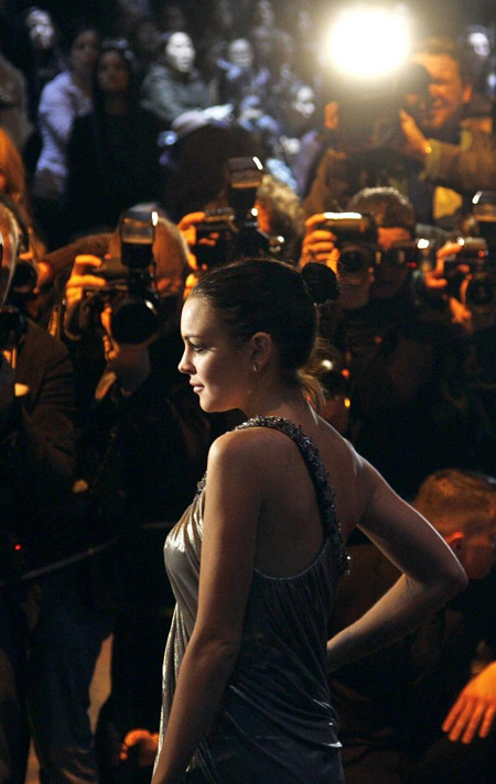 Lindsay Lohan attends Roberto Cavalli Fall/Winter 2010/11 Women's collection show