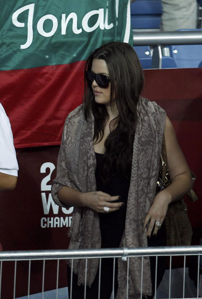 Khloe Kardashian at the FIBA Basketball World Championship game