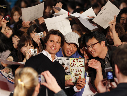 Tom Cruise and Cameron Diaz at Japan premiere of film 'Knight & Day' in Tokyo