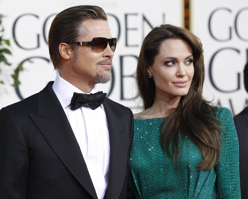 Jolie and Pitt arrive at the 68th annual Golden Globe Awards