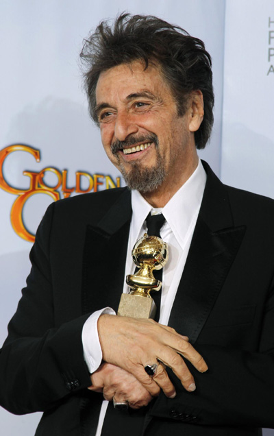 Al Pacino accepts his award for best actor for 'You Don't Know Jack'