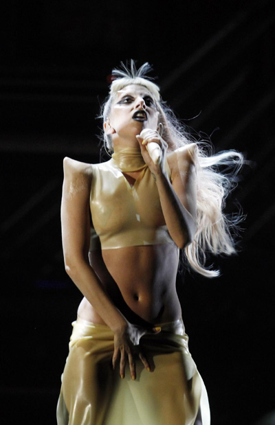 Singers perform at the 53rd annual Grammy Awards in L.A.