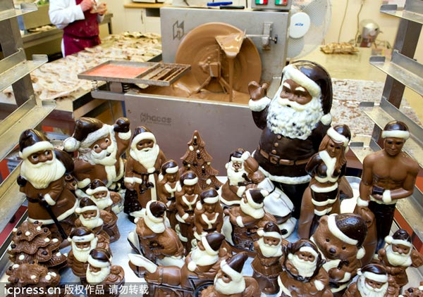 Handmade chocolate Christmas sweets