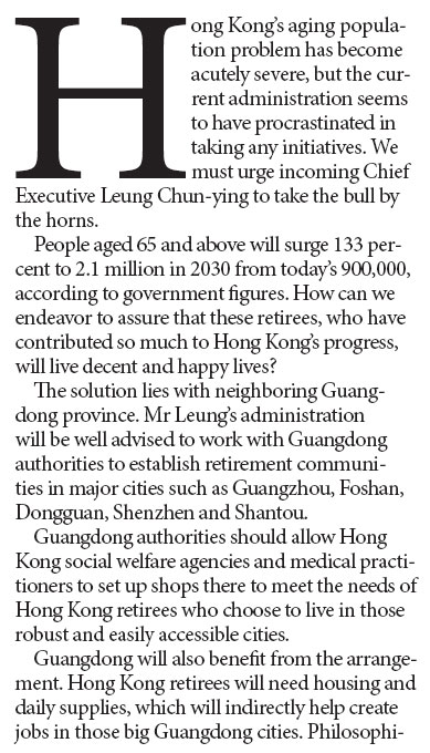 Guangdong can help solve our aging-population problem