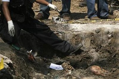 墨西哥发现巨型墓坑 已挖出至少18具尸体(图)
