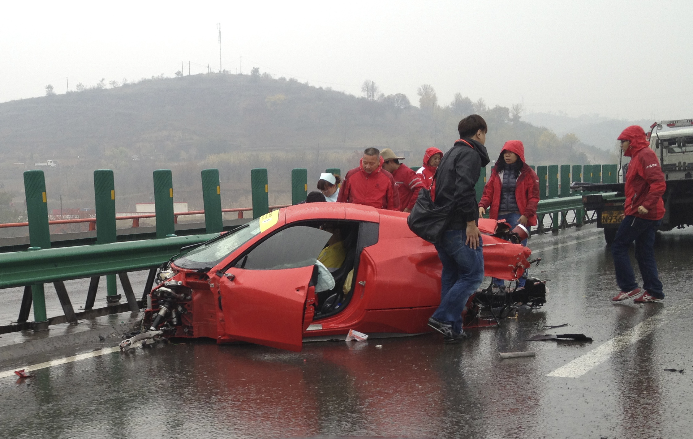 Ferrari drivers survive high-speed crash