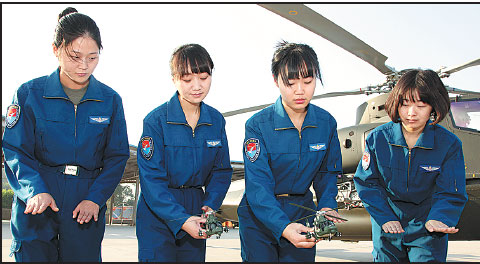 PLA training 1st female combat helicopter pilots
