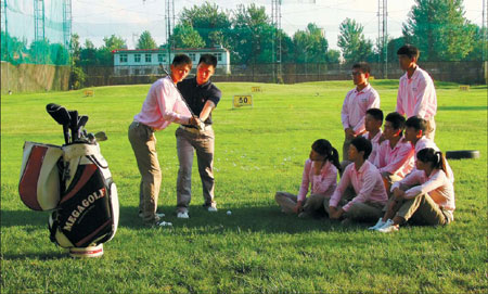 Green golf students prepare to join the club