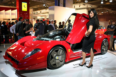 Autos and models at the Paris Auto show