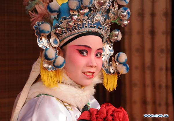 Artists perform Meilin Opera in Taining county, Fujian province