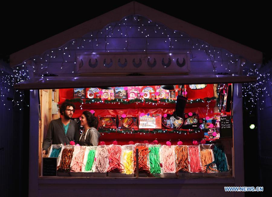 Christmas market on Champs-Elysees avenue