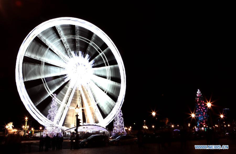 Christmas market on Champs-Elysees avenue