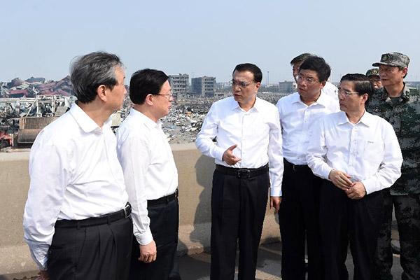 Premier Li in Tianjin to coordinate rescue work, post-blast resettlement