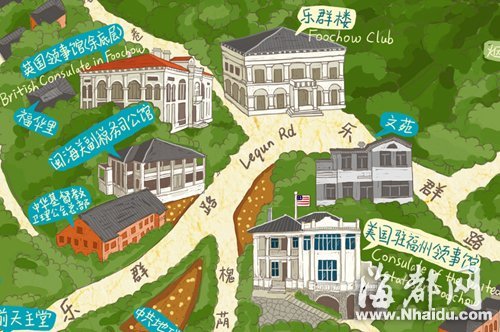 福州小伙子历时半年　手绘仓山老洋房地图(组图)