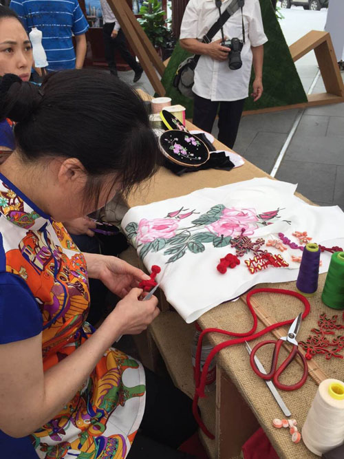 Plum blossom on cheongsam