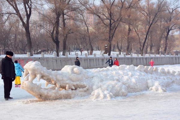 Jilin’s snow crocodile attracts tourists