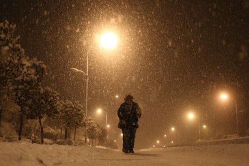 Yantai witnesses first snow in this year