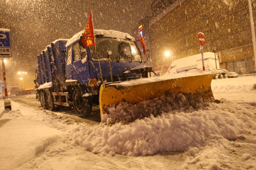 Yantai witnesses first snow in this year