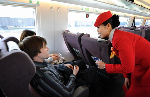 Practice makes perfect for train attendants