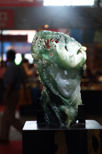 Jade carving works at Yunnan Cultural Industry Expo