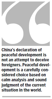 China is committed to path of peaceful development