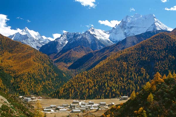 A viallge at Yading, Daocheng County, Sichuan Province
