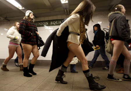 Strip your pants off at NYC subway