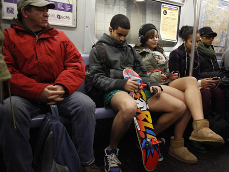 Strip your pants off at NYC subway