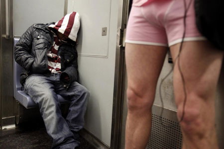 Strip your pants off at NYC subway