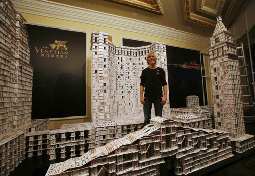 Macao resort hotel built from cards