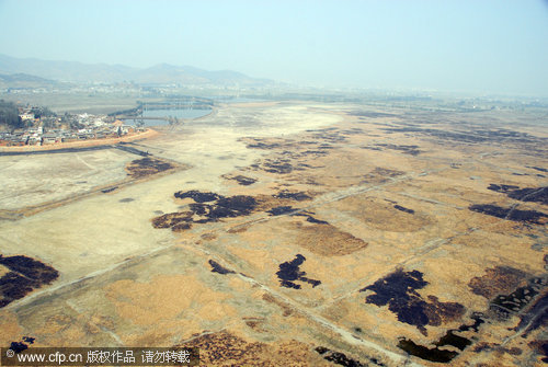 Drought-hit Yunnan seen from the sky