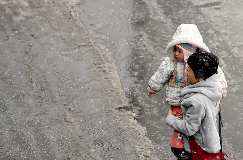 April snow falls in Liaoning