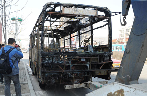 Fatal bus blaze in Changchun