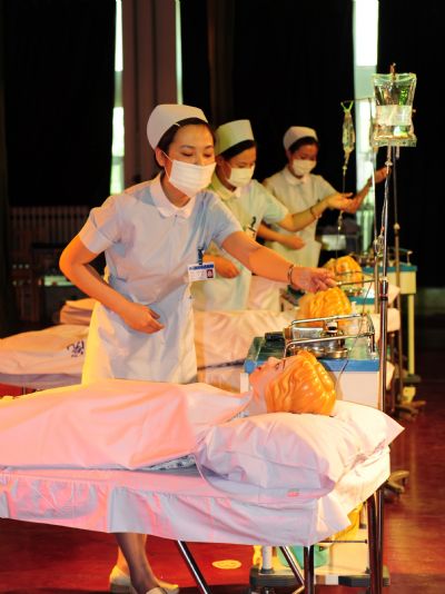 Nurses show professional skills on International Nurses Day